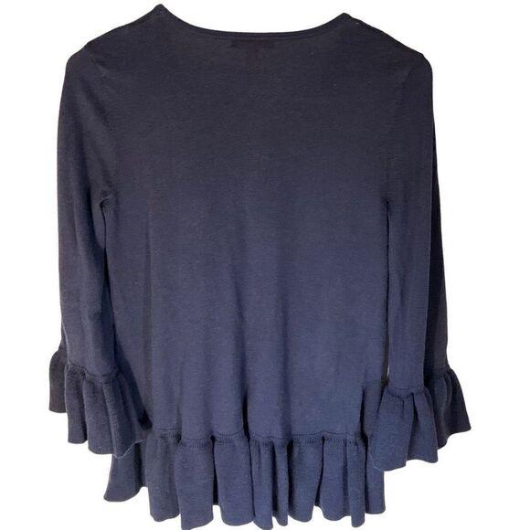 Lilly Pulitzer Adela Ruffle Hem Sweater, S. Navy. Lightweight, preppy - Picture 5 of 13